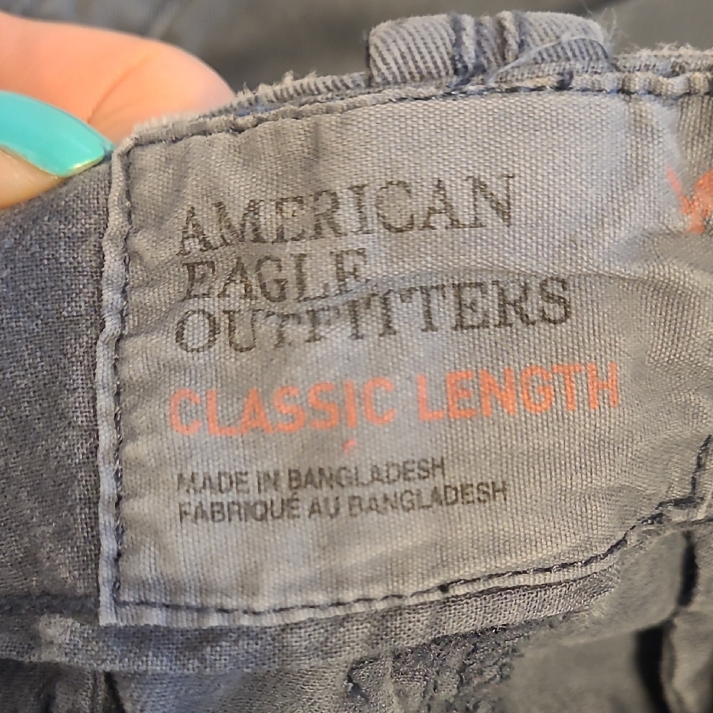 Men's Blue Cargo Shorts - Picture 3 of 4